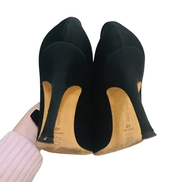 MANOLO Blahnik Satin Bow Pump High Heels SZ 40 US 10 - Picture 10 of 15